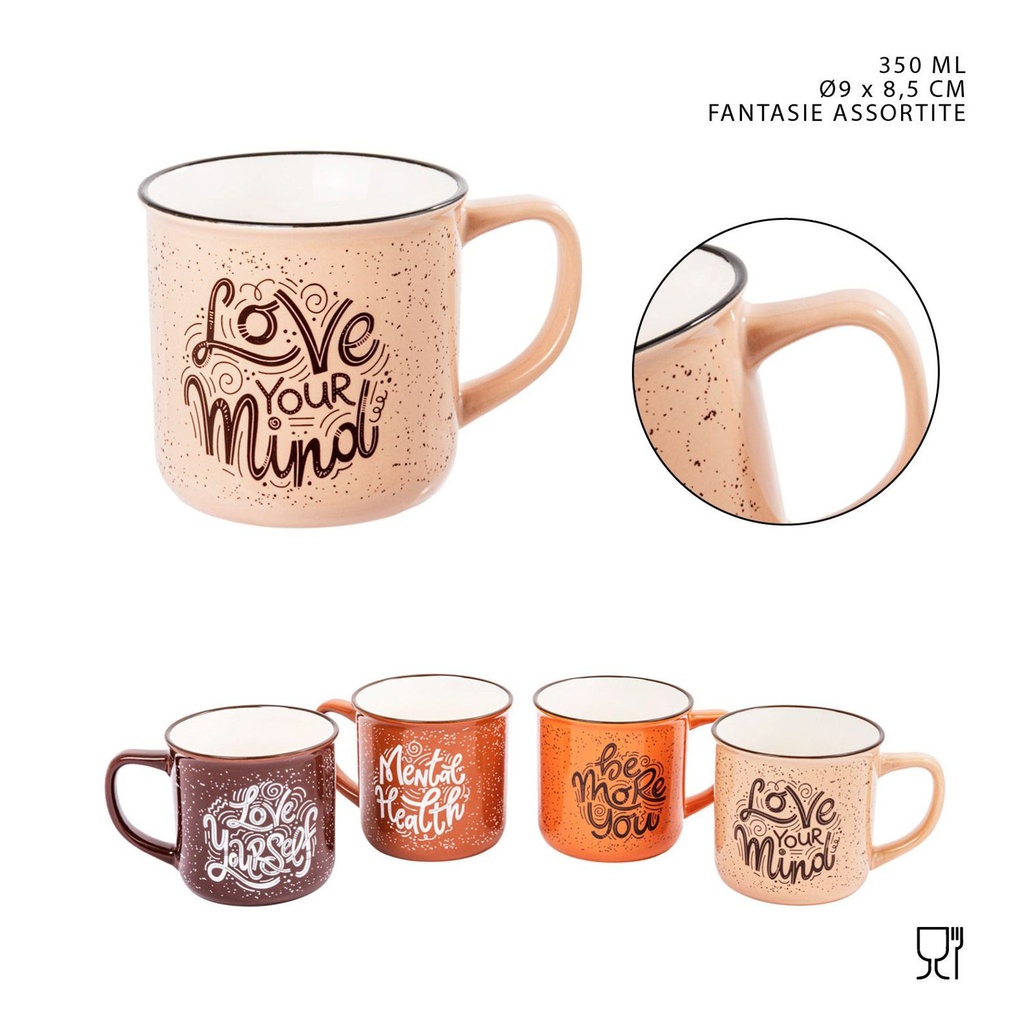 Taza de cerámica 350ml con asa para bebidas calientes