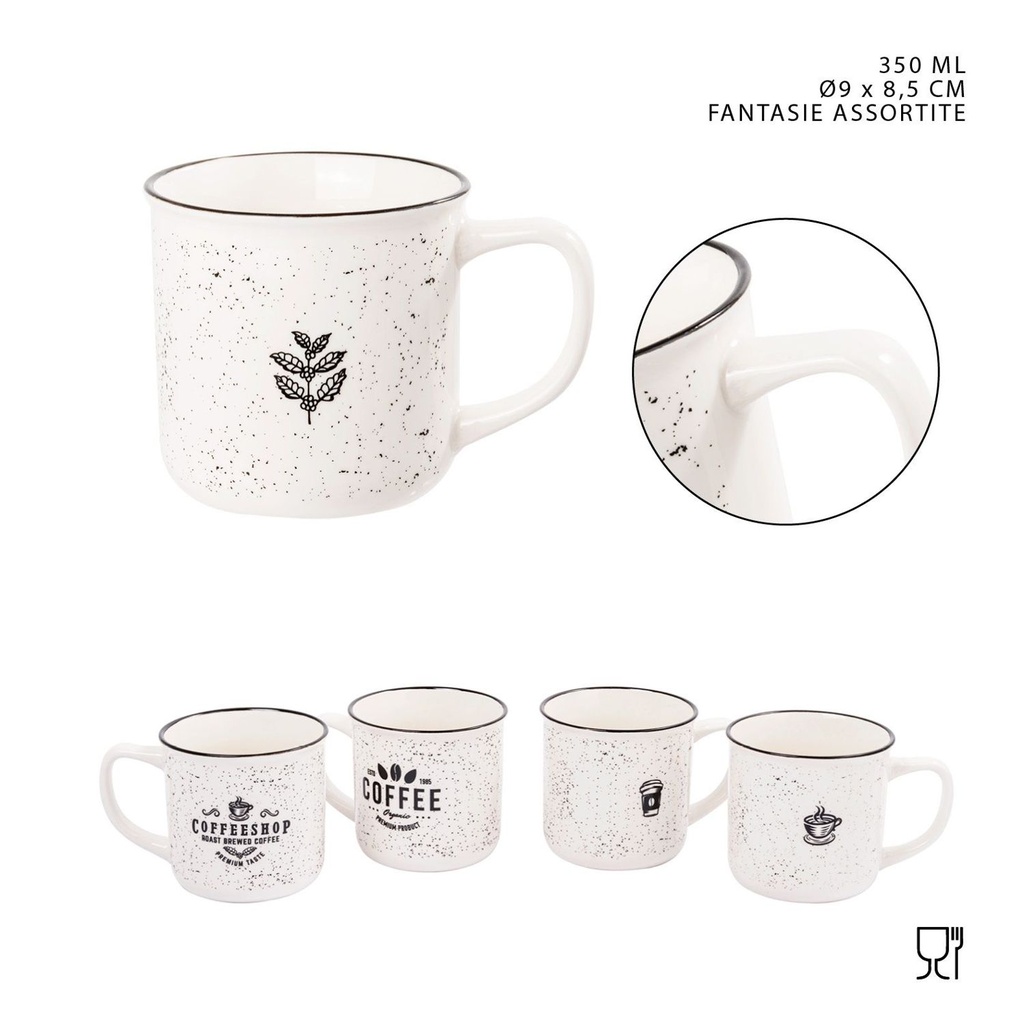 Taza mug de porcelana 350ml para bebidas calientes