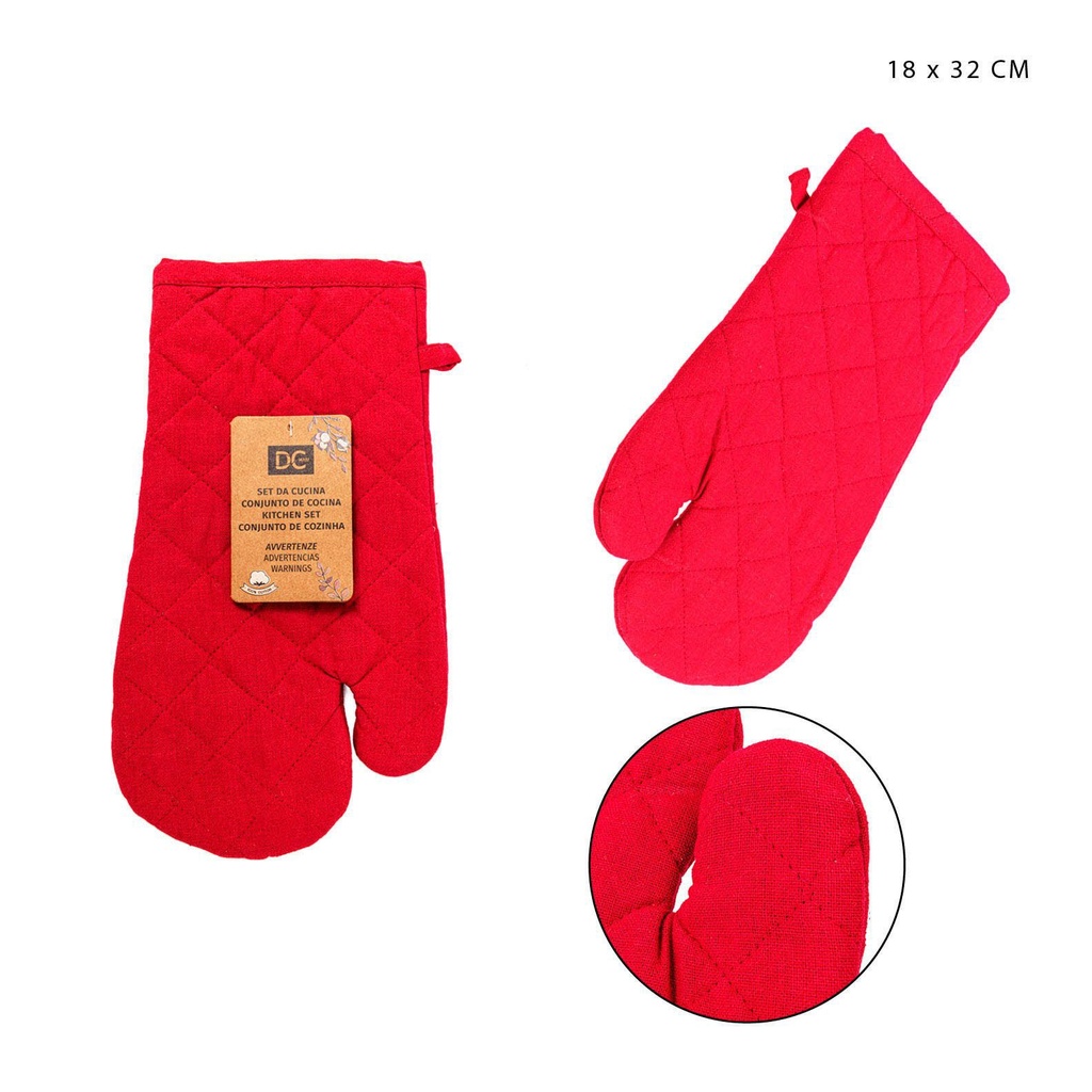 Manopla de horno roja 18x32 cm - Accesorios de cocina
