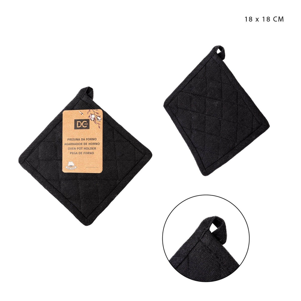 Agarrador de cocina cuadrado negro 18x18CM - Accesorios de cocina