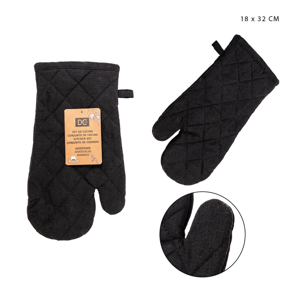 Manopla de horno negra 18X32CM - Accesorios de cocina