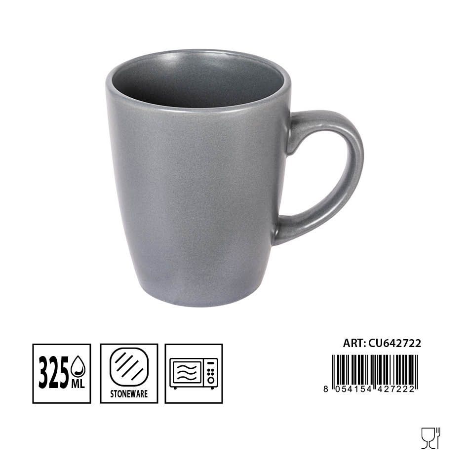 Taza mug gris 325ml mate elegante y moderna