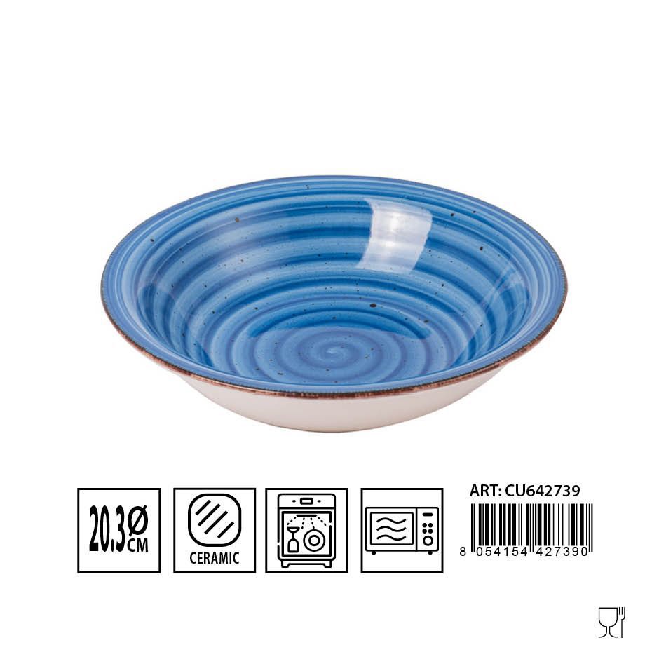 Plato hondo azul 20.3 cm - Cerámica y utensilios de mesa