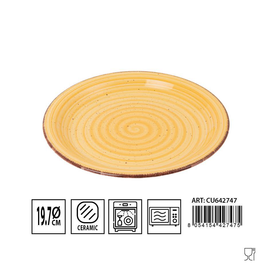 Plato para frutas de cerámica 19cm amarillo