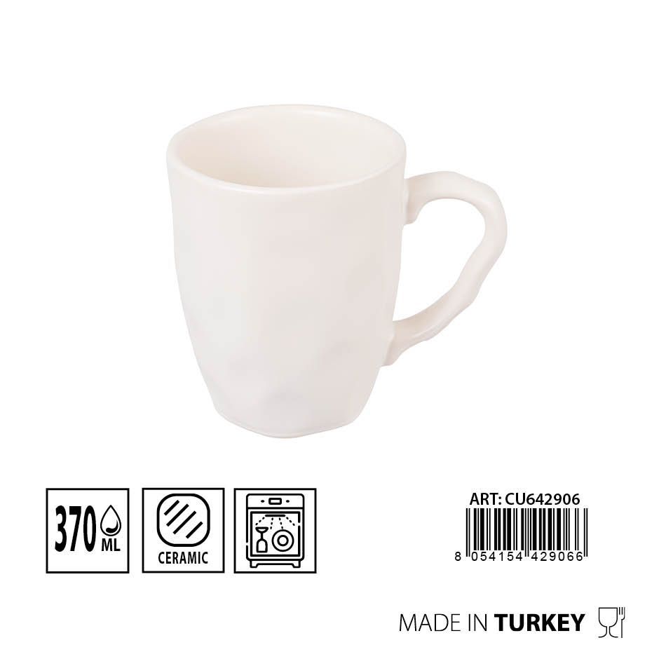 Taza orgánica 370ml blanca - Cerámica y utensilios de hogar