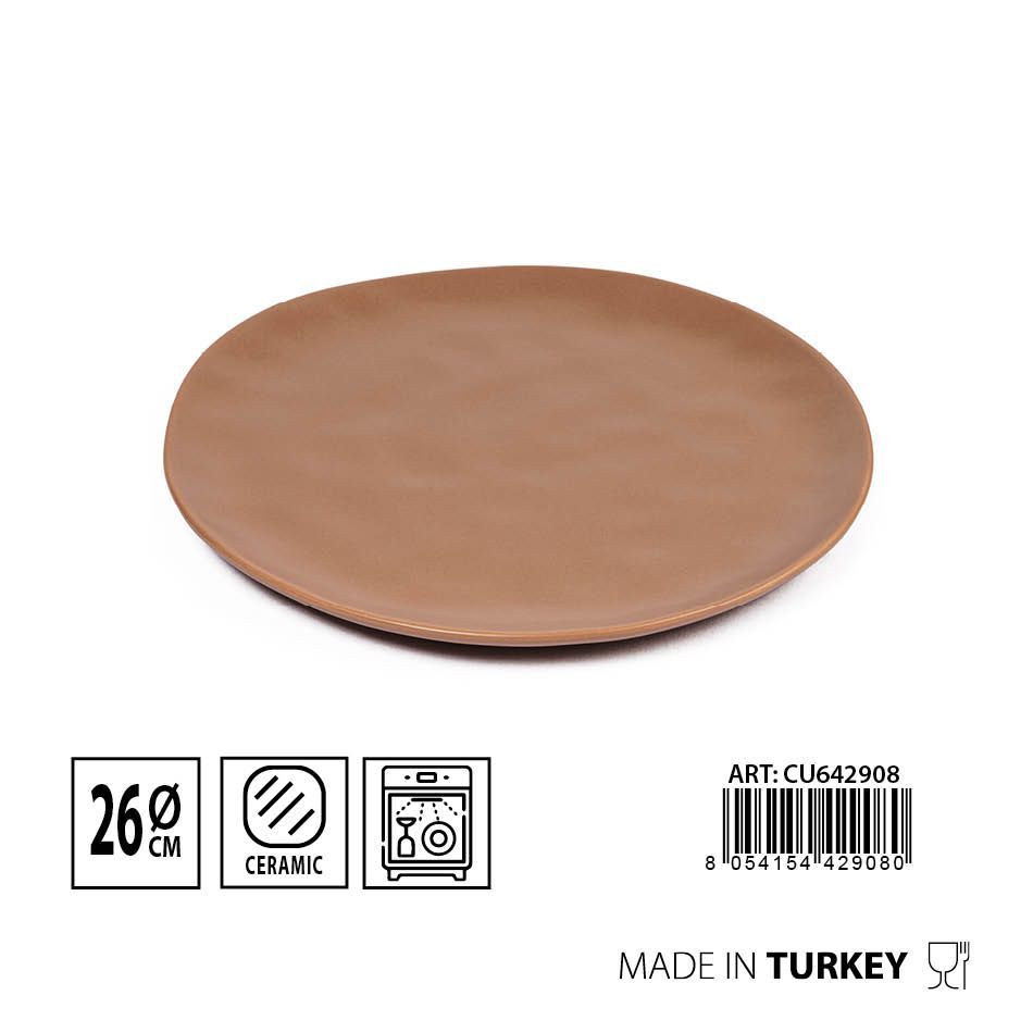 Plato plano orgánico de cerámica 26 cm - Cerámica