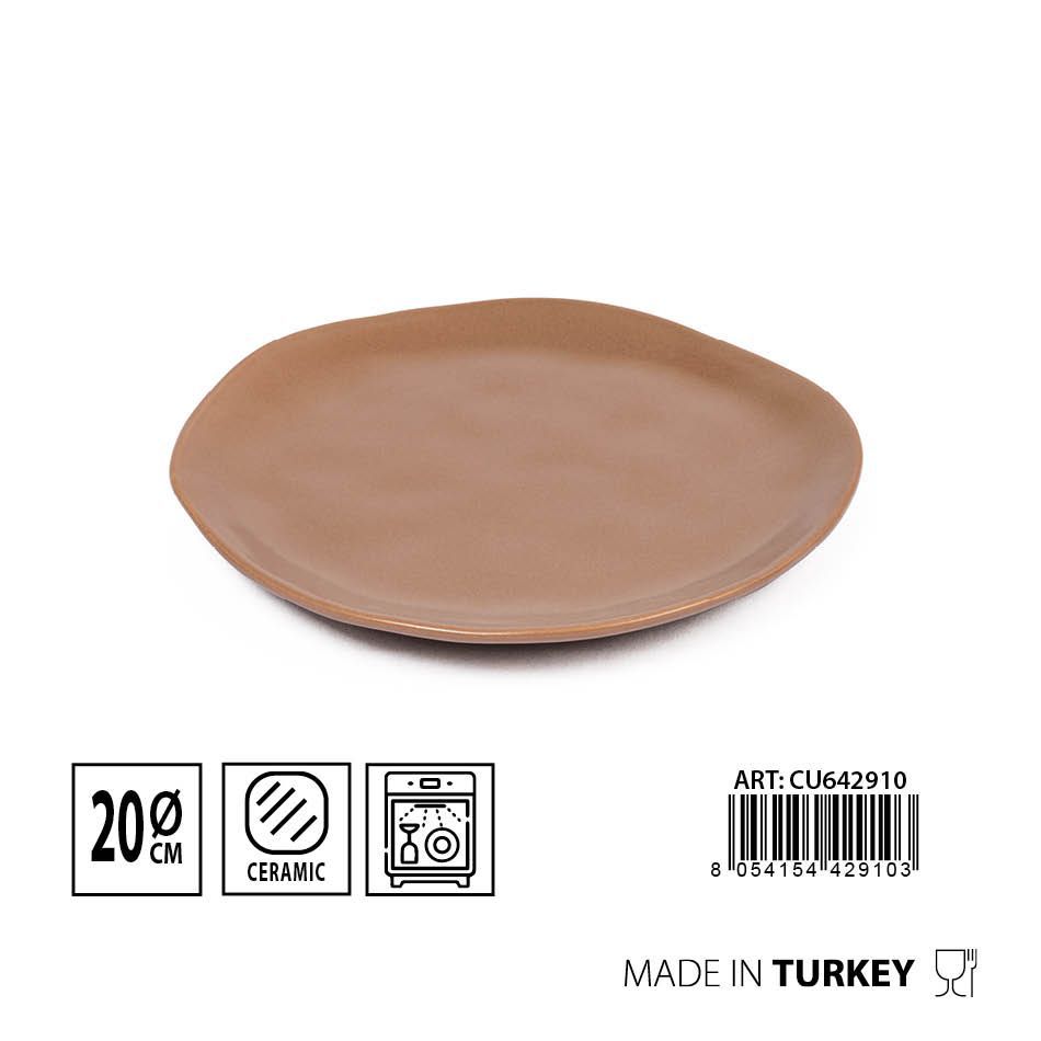 Plato de fruta orgánico 20cm beige para cocina