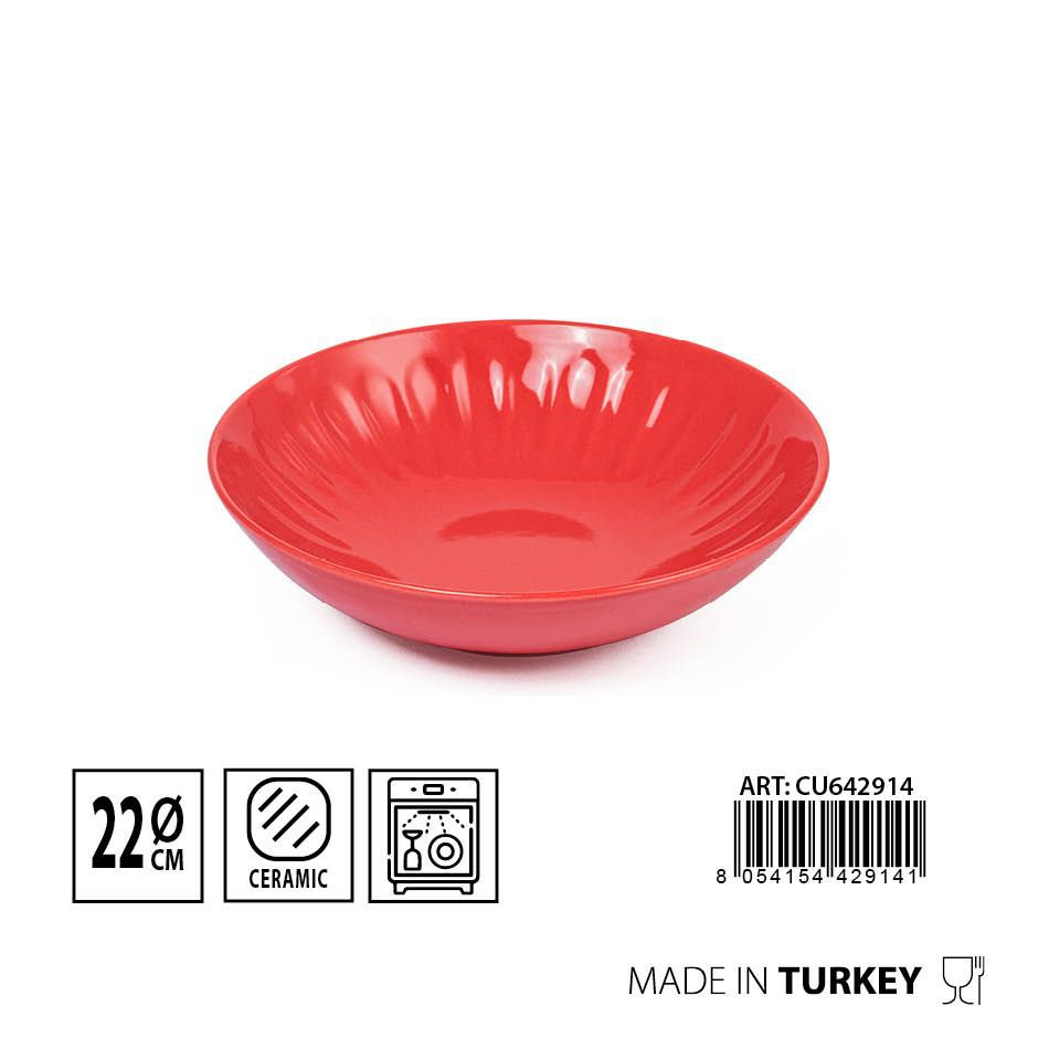 Plato hondo Badem 22 cm coral - Cerámica y vajilla