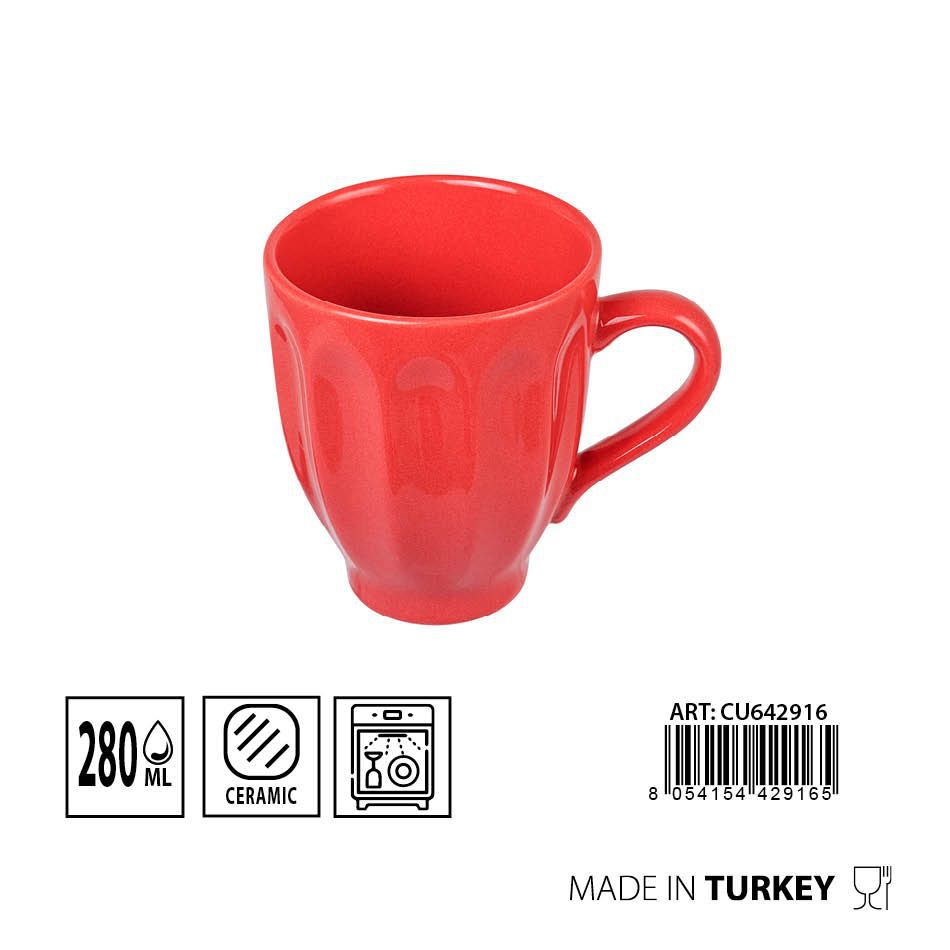 Taza de cerámica Badem 280ml coral