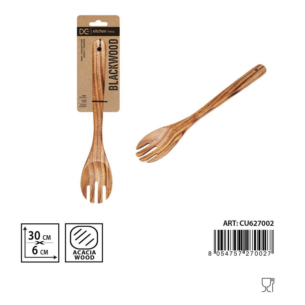Tenedor de acacia 30x6 cm - Accesorios de cocina