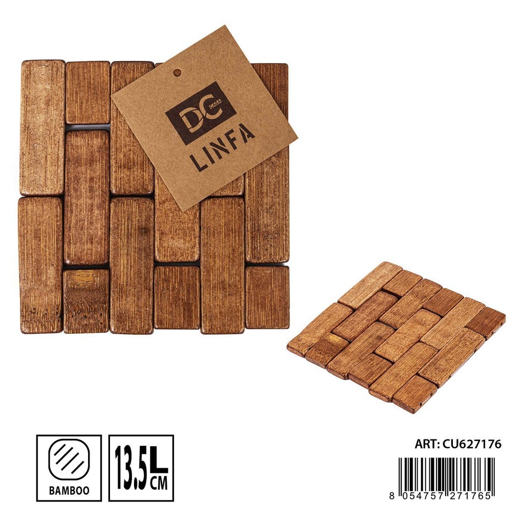 Salvamanteles de bambú pequeño 13.5X13.5 cm - Accesorios de cocina