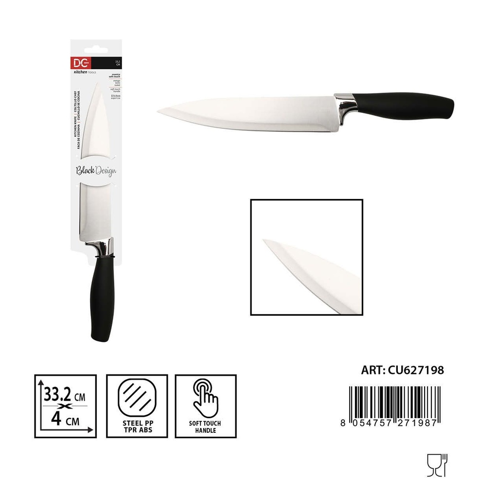 Cuchillo de chef tácto suave 33.2x4x2.5cm