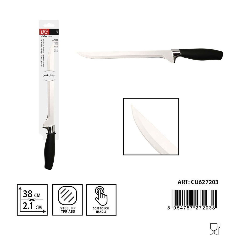 Cuchillo jamonero 38x2.1x2.5cm con tacto suave