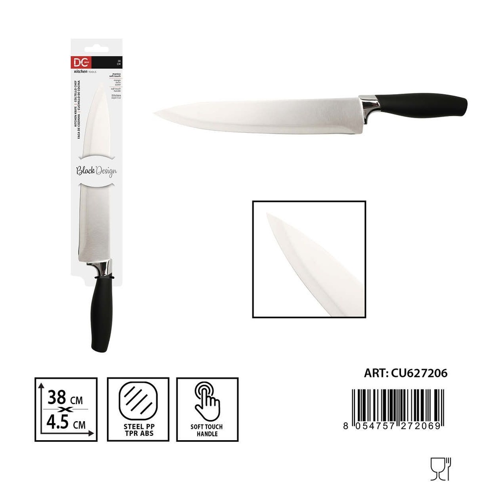Cuchillo de chef con tacto suave 38x4.5x2.5cm
