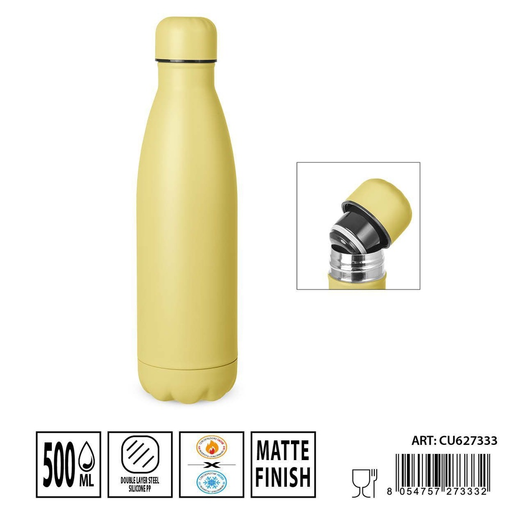 Botella térmica 500ml de acero inoxidable 7.1x26.5cm para bebidas calientes y frías