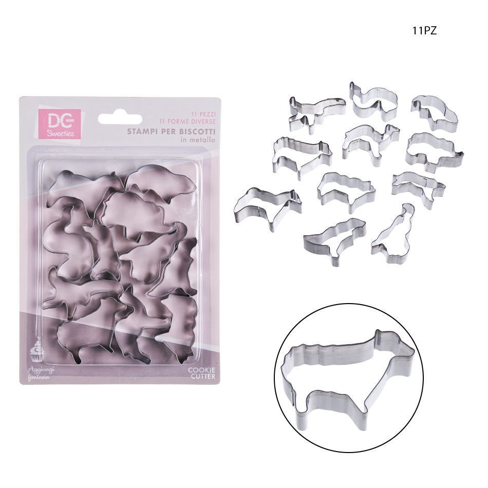 Moldes de animales de acero inoxidable 11pcs para repostería