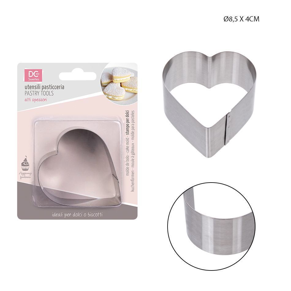 Molde de corazón de acero inoxidable 8.5 x 4 cm - Utensilios de cocina