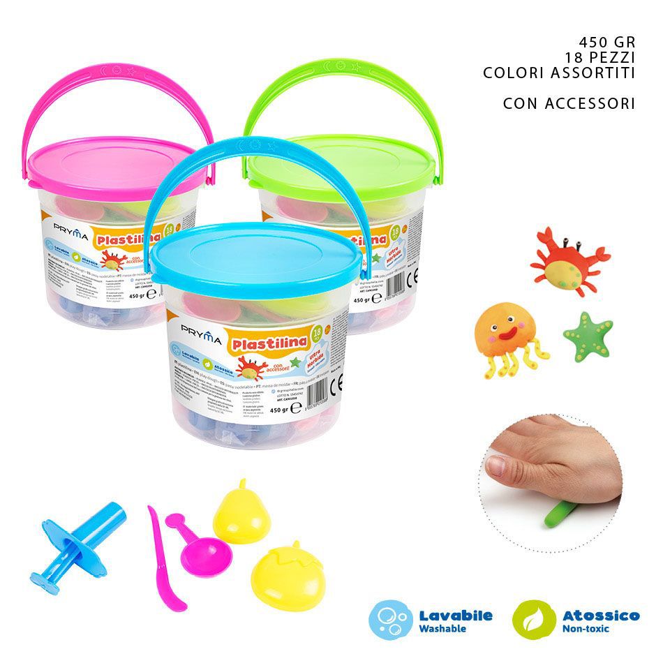 Plastilina 25g 18 piezas + 5 herramientas para niños