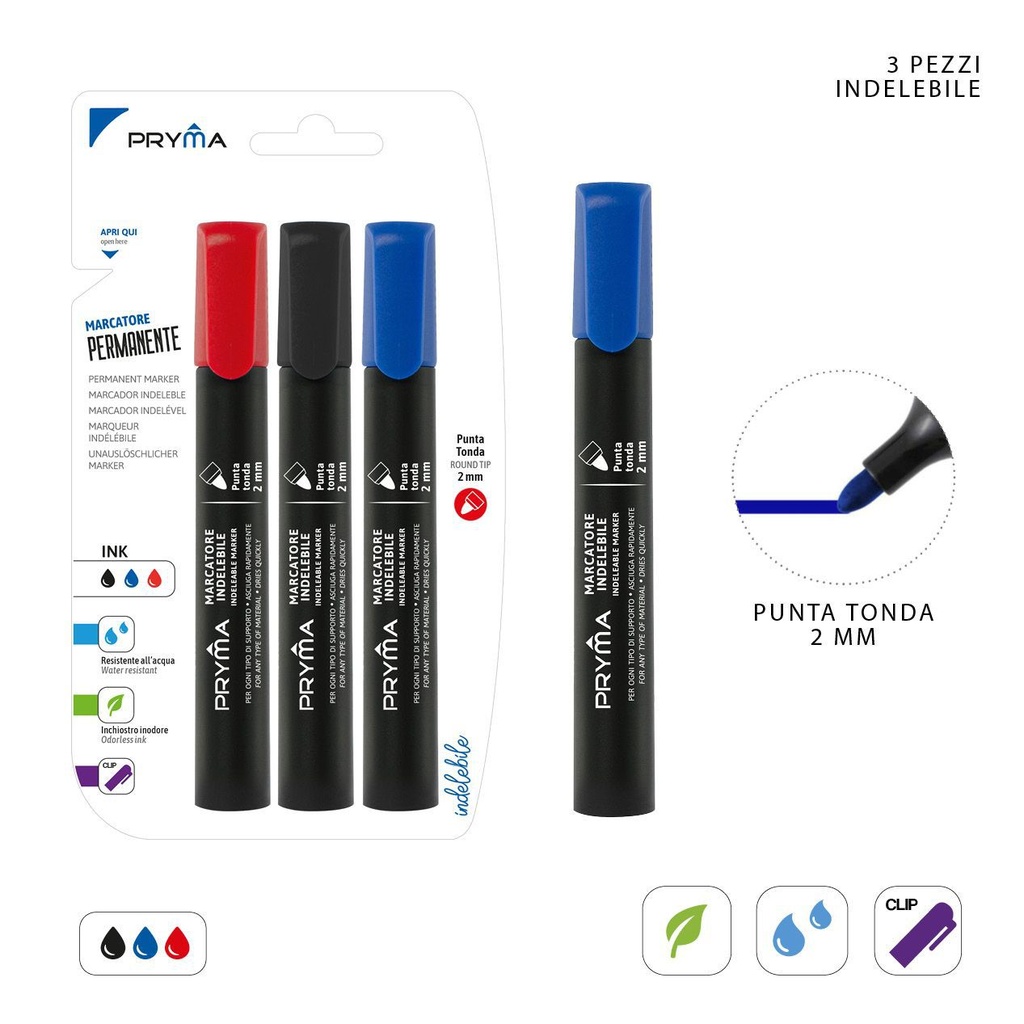 Marcador redondo 2MM 3 piezas - Herramientas de escritura
