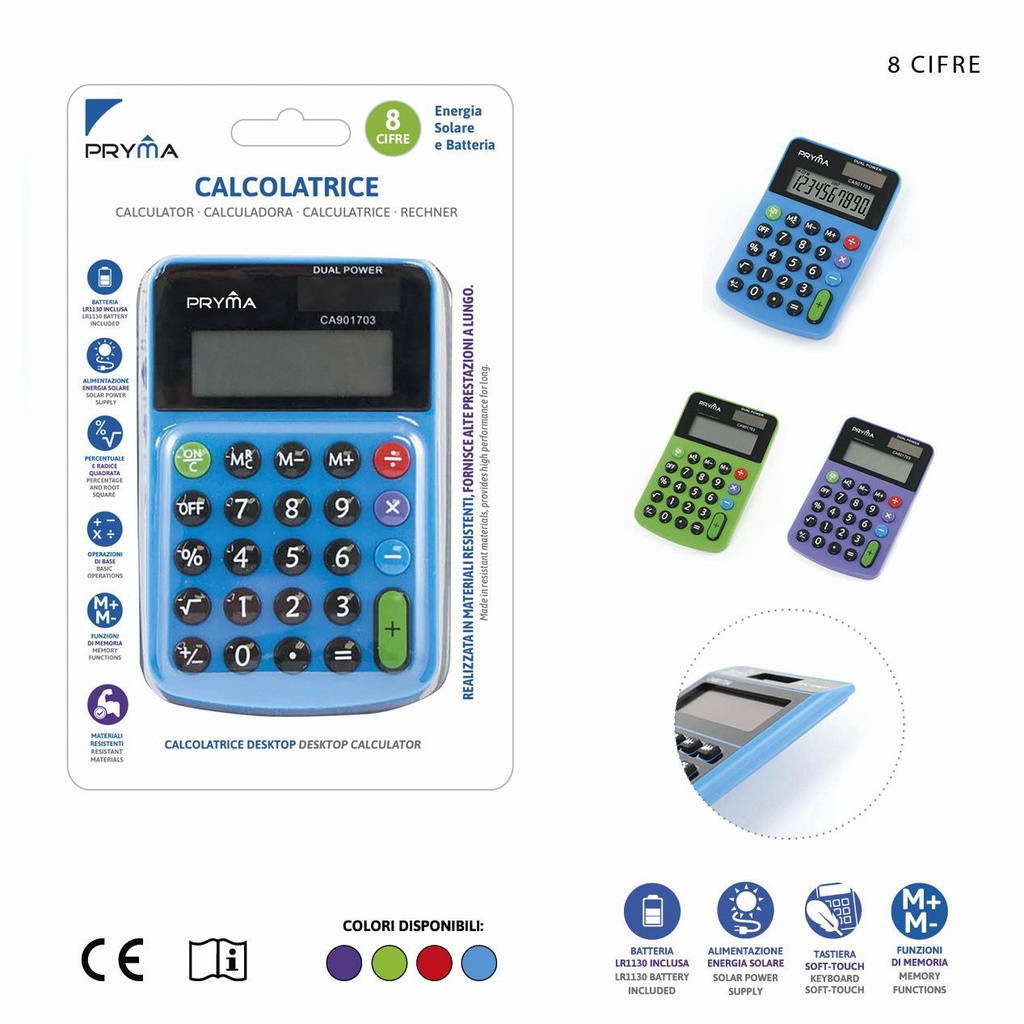 Calculadora de 8 dígitos 118x76x20mm