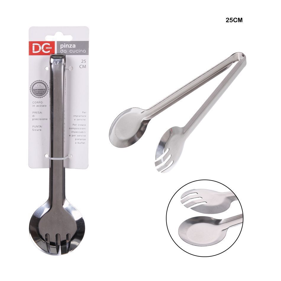 Pinza de cocina acero inoxidable 24x3.5cm para servir alimentos