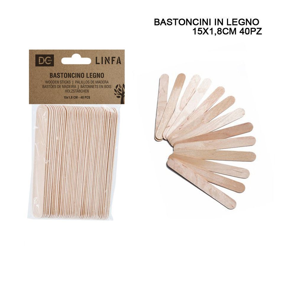 Palillos de madera 15x1.8cm 40pz para cocina