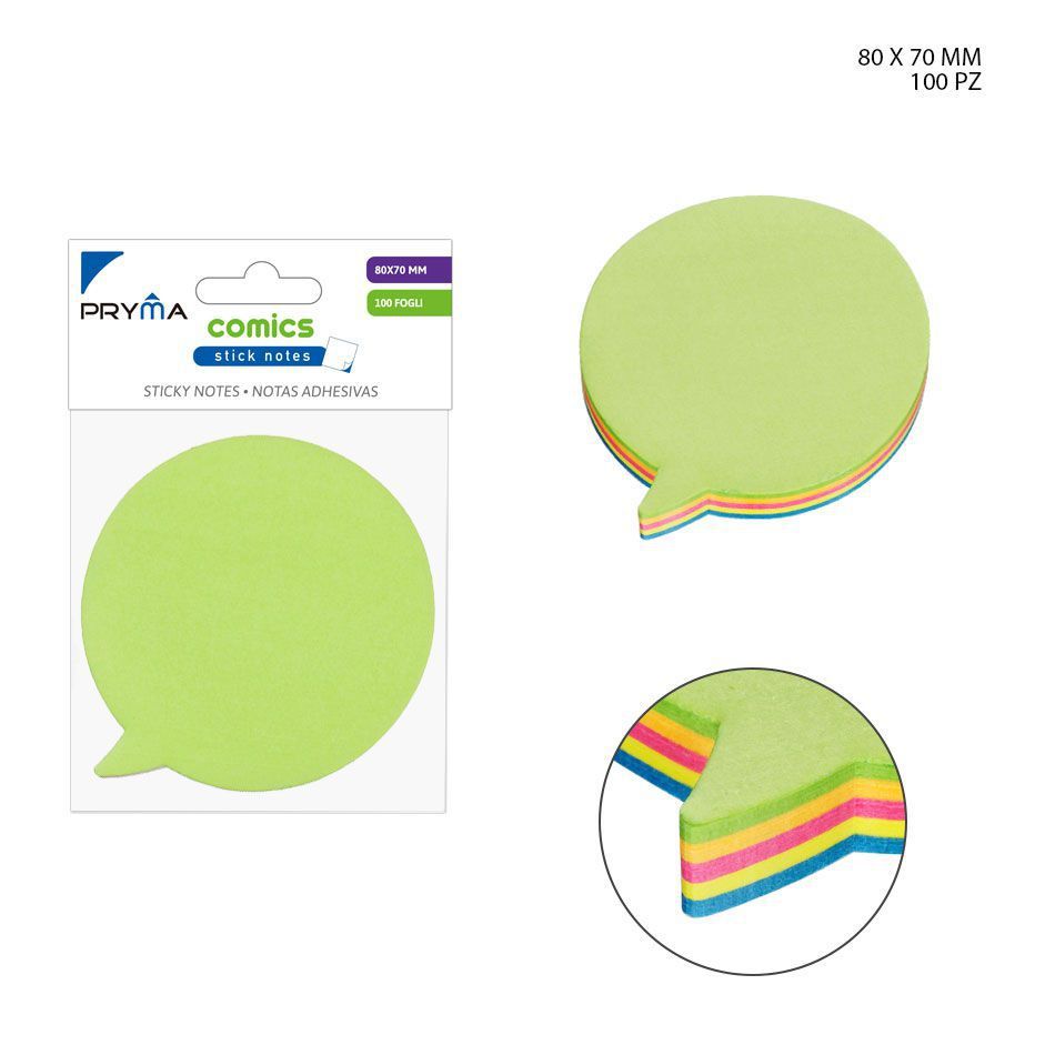 Nota adhesiva cómic 80x70mm 100p - Material de oficina y papelería