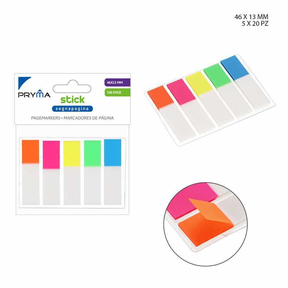  Marcador de página 46x13 mm 100 hojas 5 piezas - Papelería