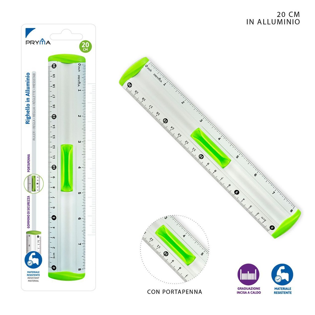 Regla de aluminio 20cm para dibujo