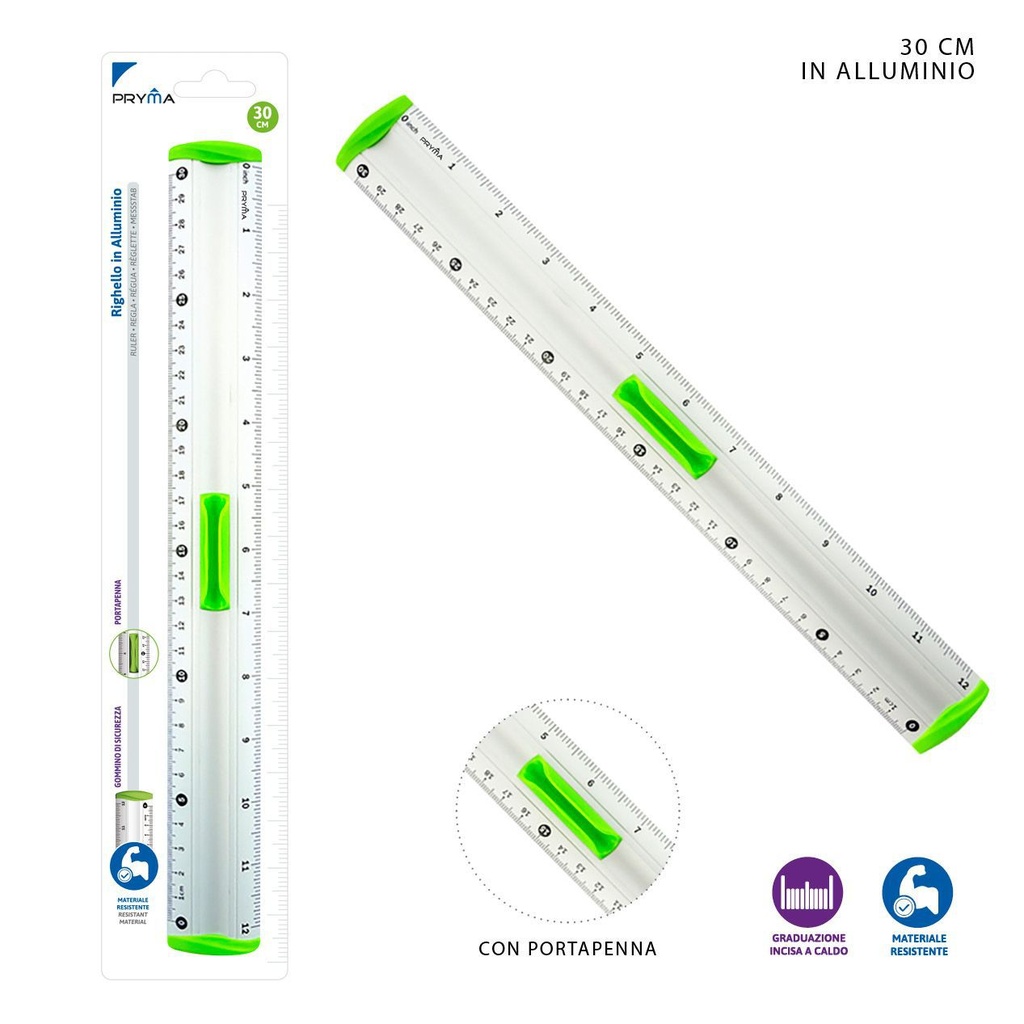 Regla de aluminio 30cm para medición y dibujo