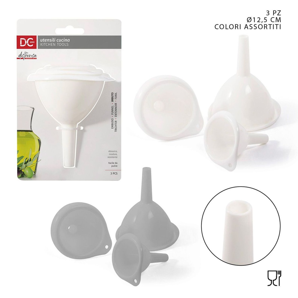 Embudo de plástico 3 pcs - Utensilios de cocina
