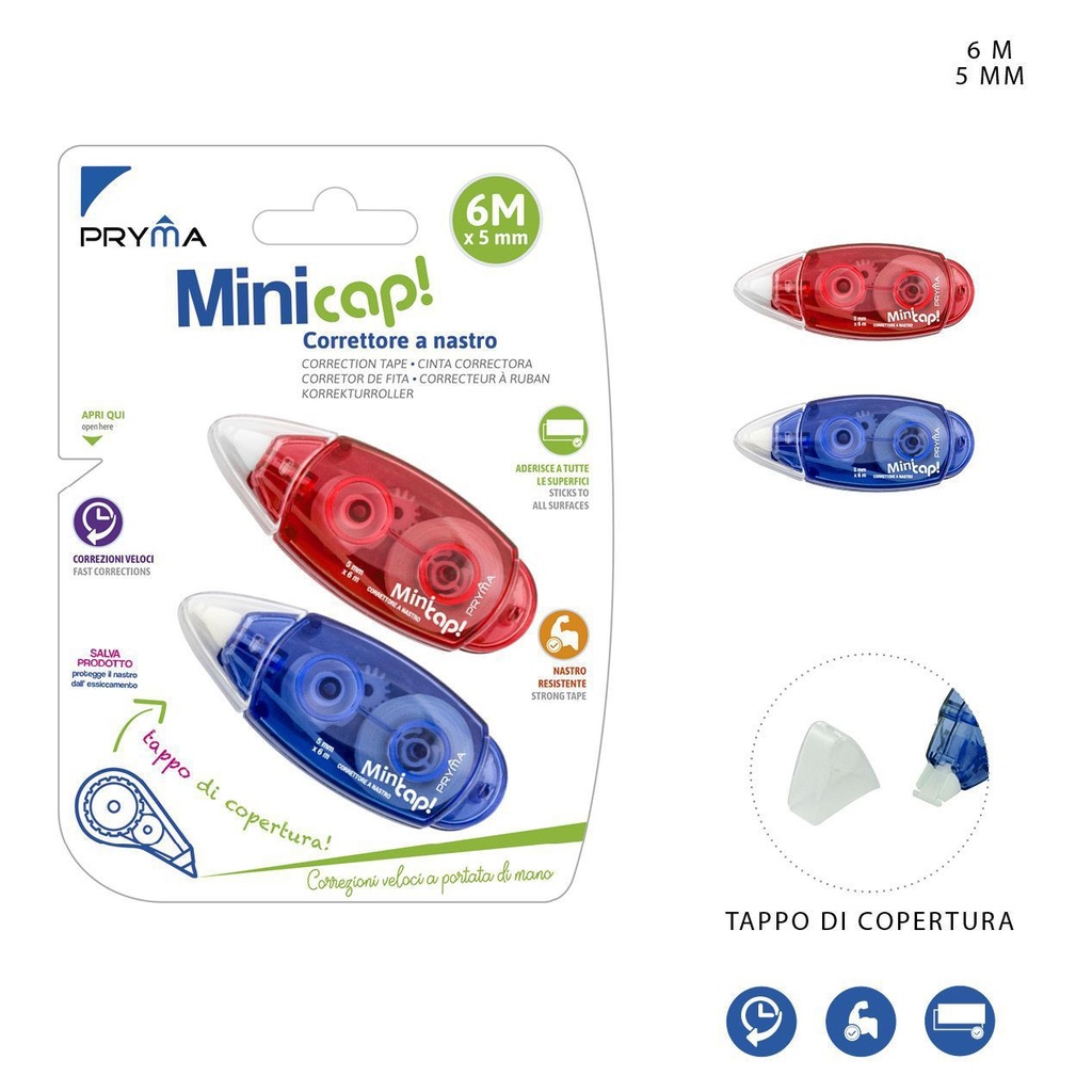 Cinta correctora Minicap 5mm x 6m 2 pz - Herramientas de corrección