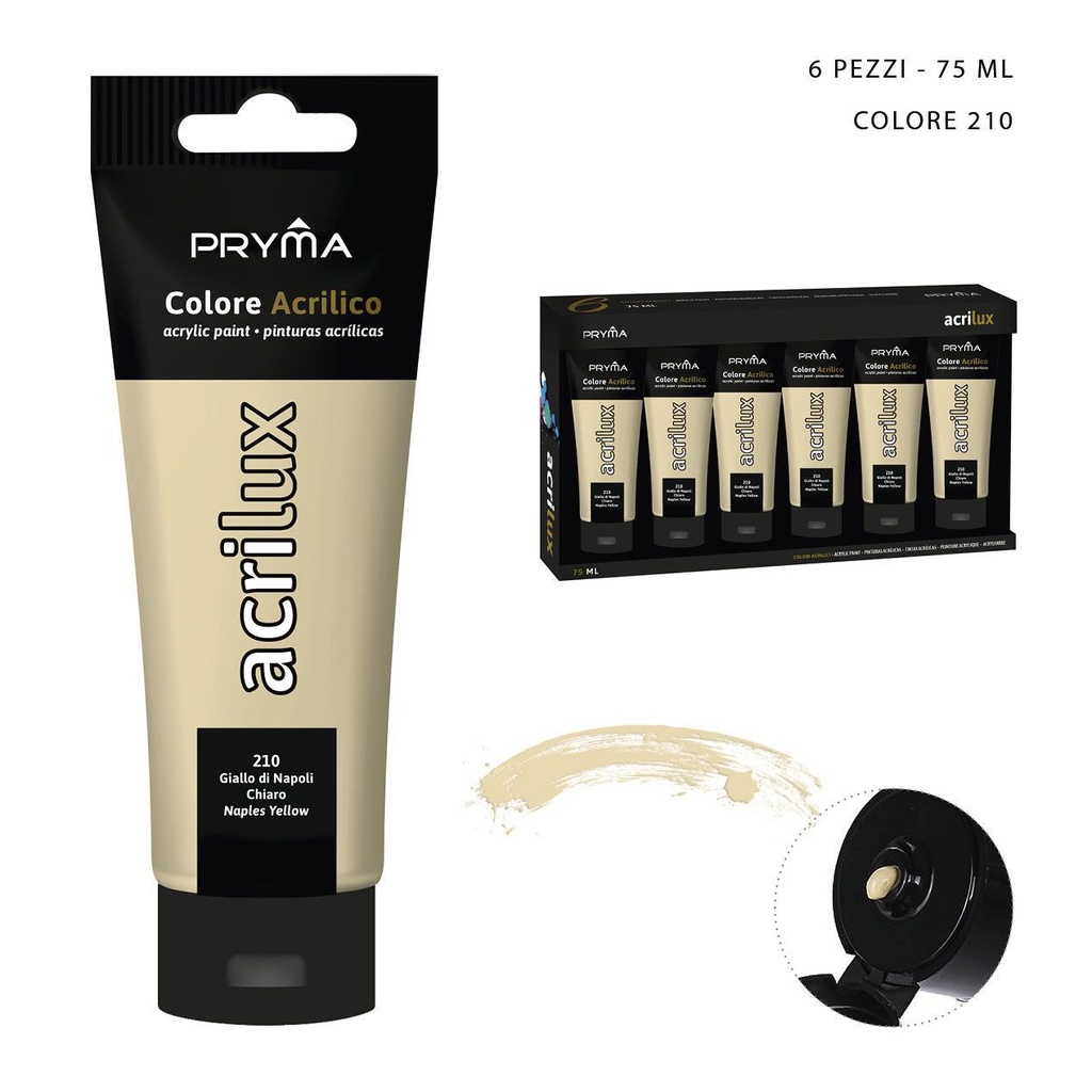 Pintura acrílica 75ML N.210 amarillo napoles claro - Material de arte