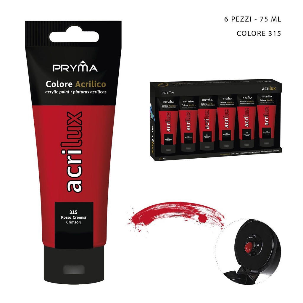 Pintura acrílica 75ML N.315 rojo oscuro - Material de arte