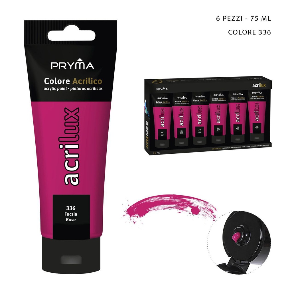 Pintura acrílica 75ml n.336 fucsia para arte y manualidades