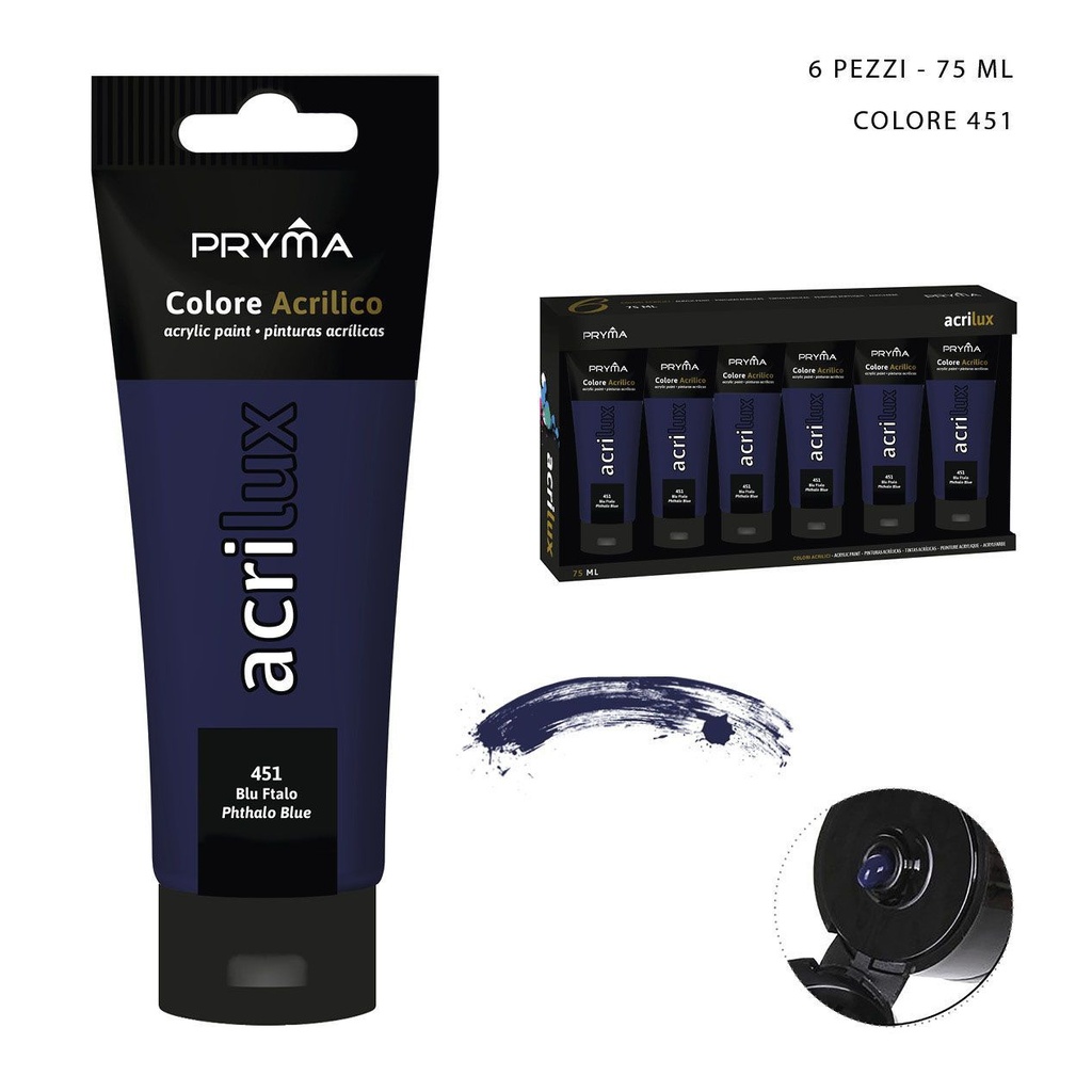 Pintura acrílica 75ml N.451 azul ftalocianina para arte