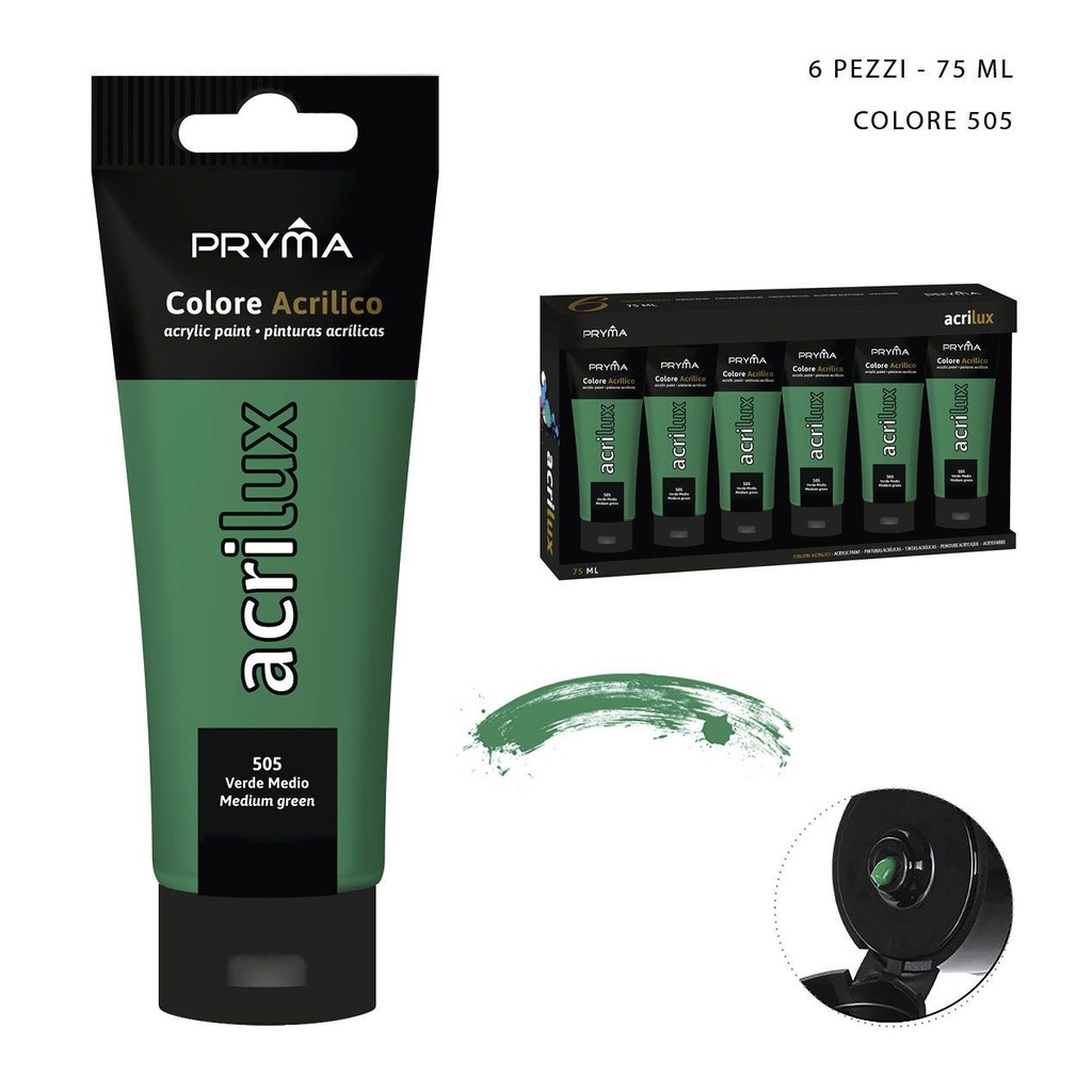 Pintura acrílica 75ML N.505 verde medio - Material de arte
