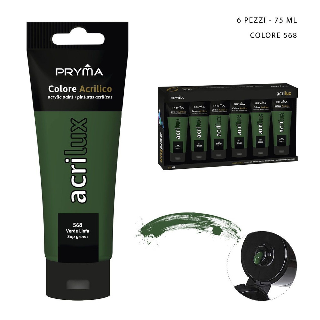 Pintura acrílica verde hierba 75ml N.568