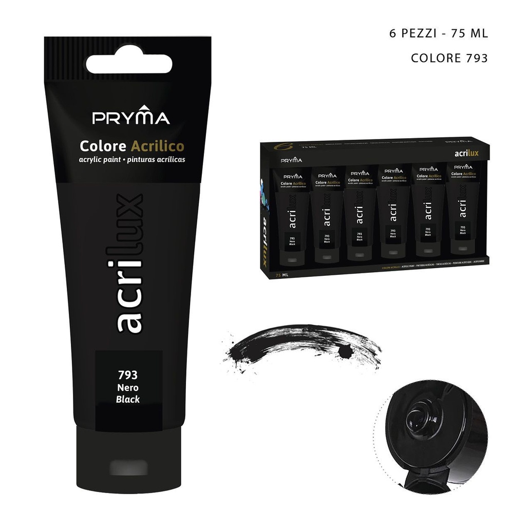 Pintura acrílica 75ml N.793 negro - Material de arte
