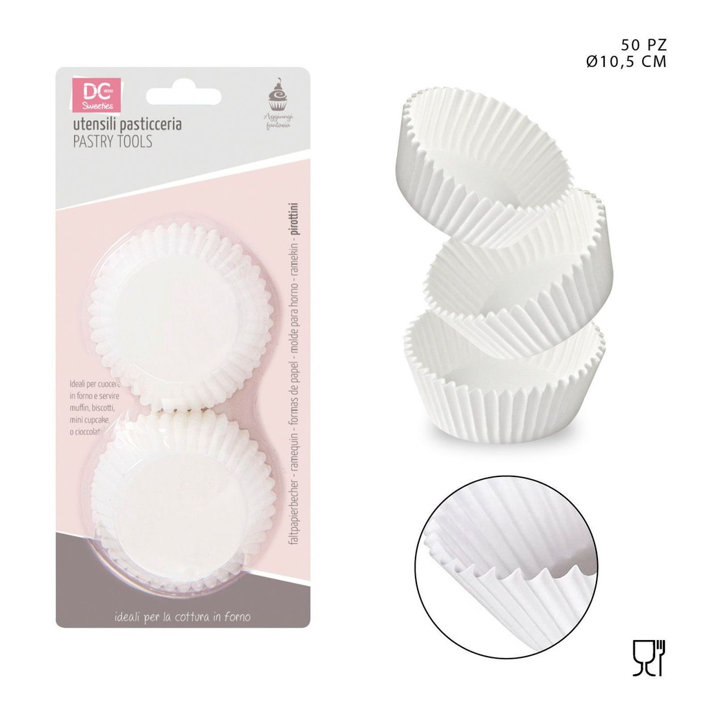 Moldes de papel para magdalenas 10.5CM 50PZ - Utensilios para hornear