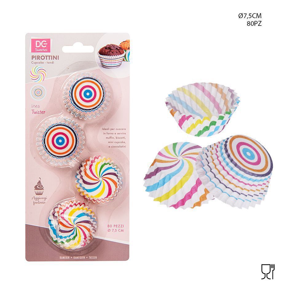 Moldes de papel para repostería 7.5cm 80pz - Utensilios de repostería