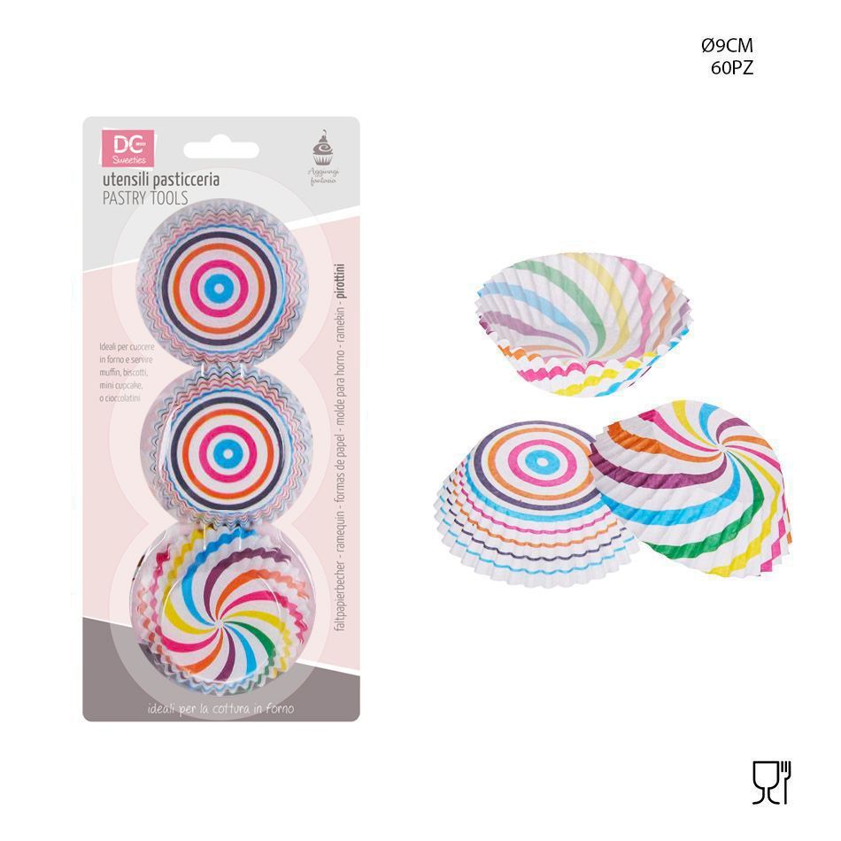 Moldes de papel para repostería 9cm 60pz - Utensilios de repostería