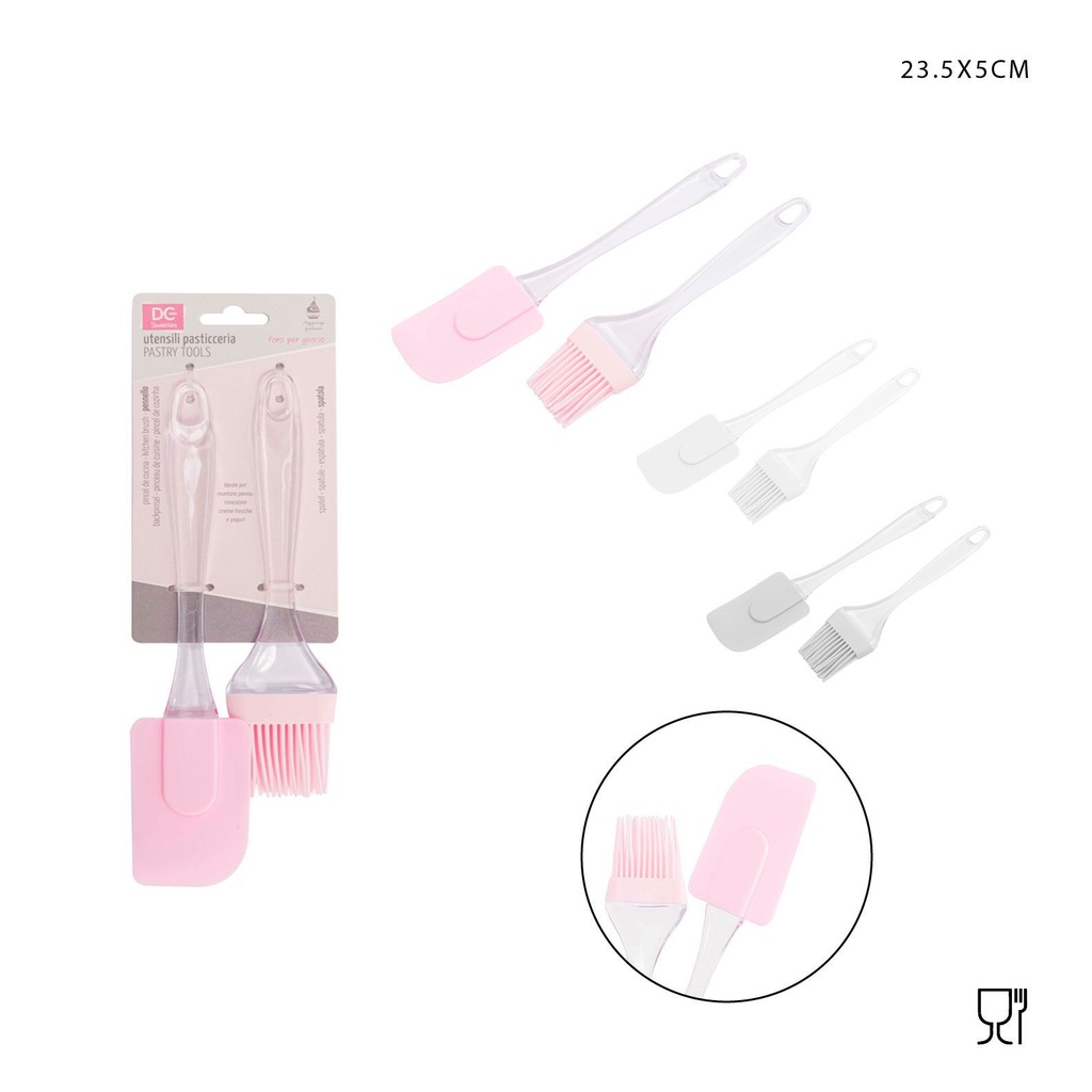 Set de cucharas de silicona 24X5+22X5CM - Utensilios de repostería