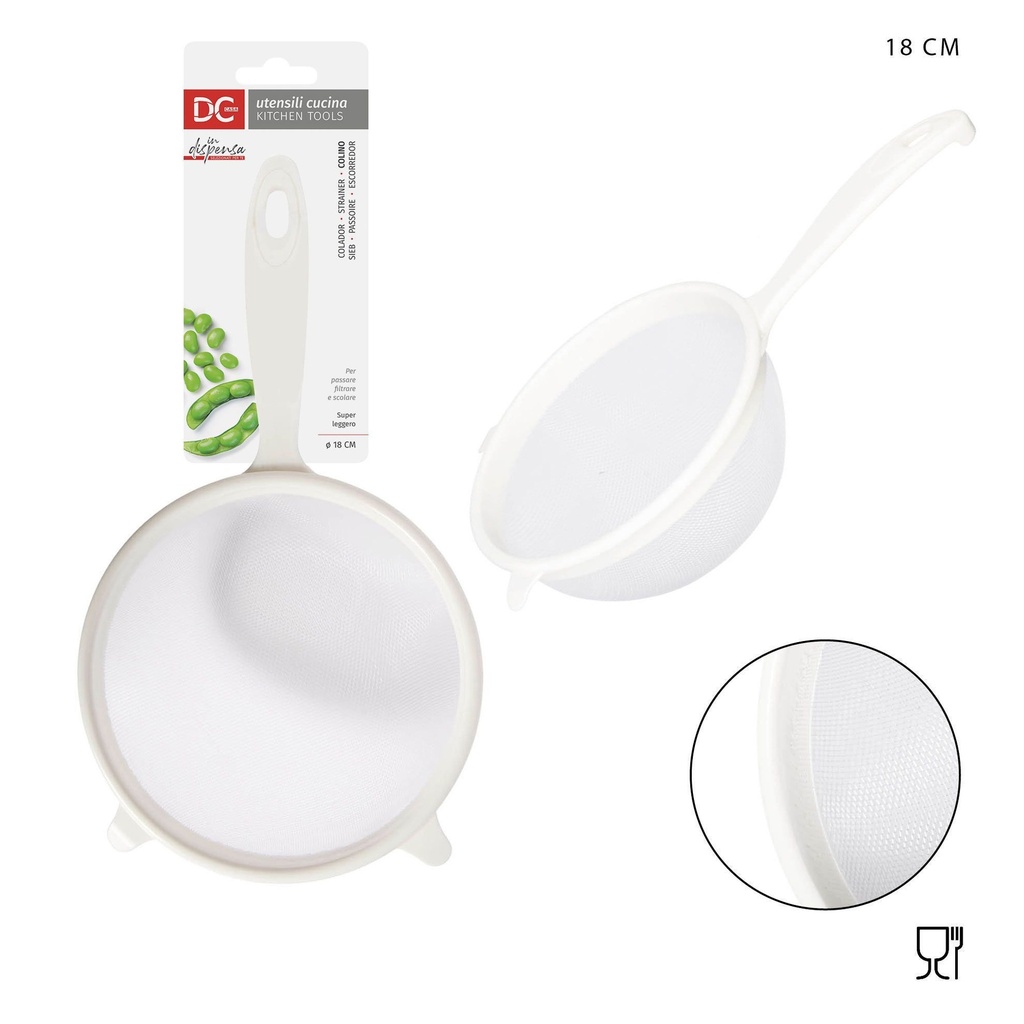 Colador de plástico Ø18x32cm - Utensilios de cocina