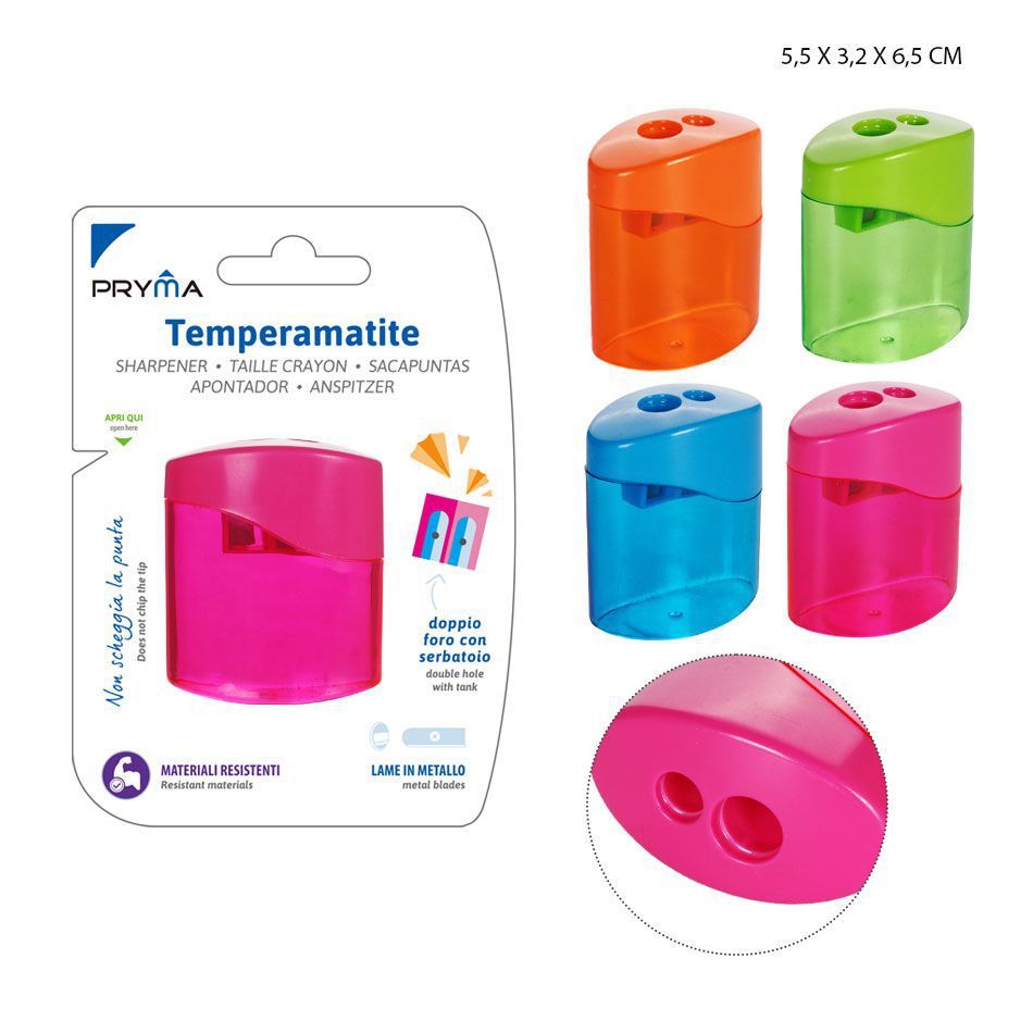 Sacapuntas doble agujero 55x32x65 mm - Suministros de oficina