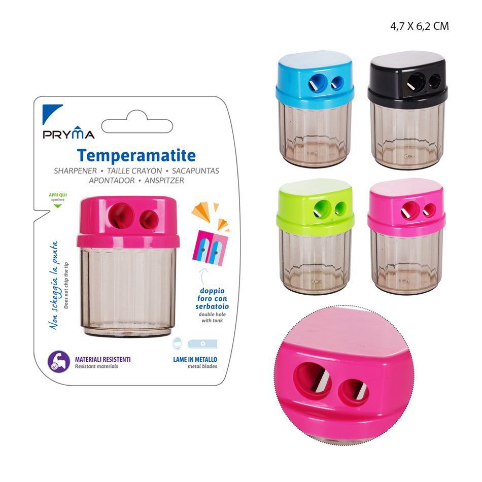 Sacapuntas doble agujero 47x62 mm - Suministros de oficina