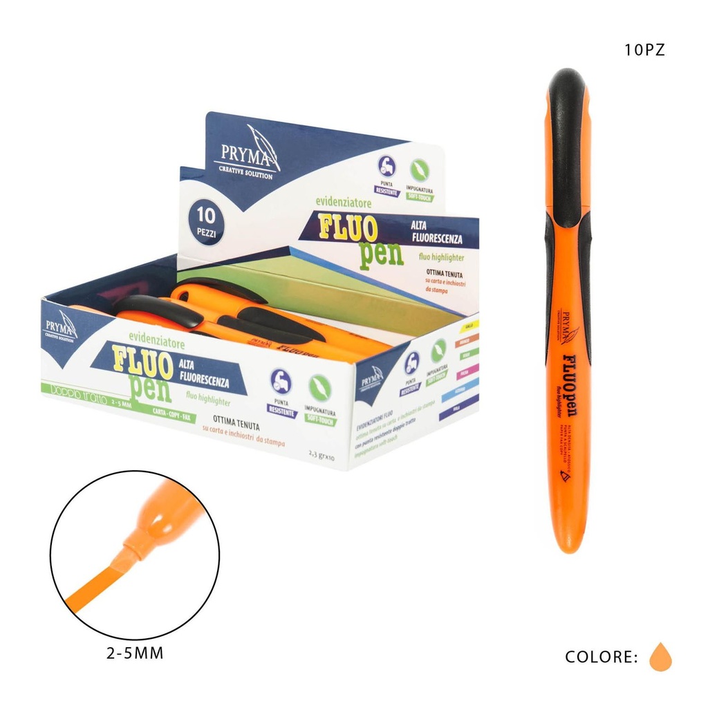 Subrayador naranja 2-5mm para escritura