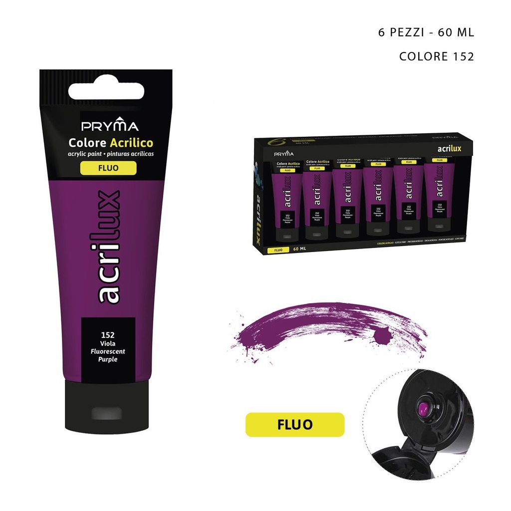 Pintura acrílica fluorescente 60ML N.152 morado - Material de arte