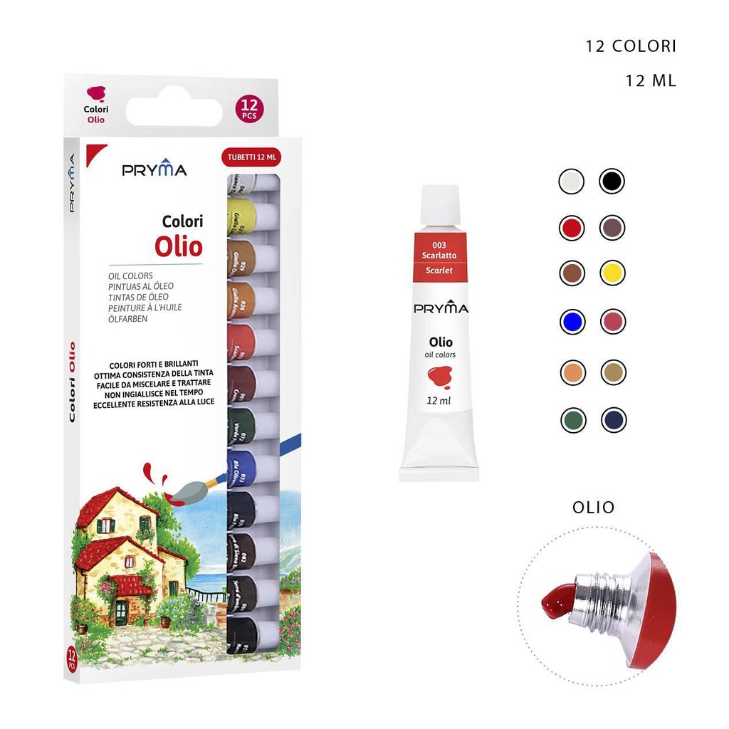 Pintura al óleo set de 12ml 12pz