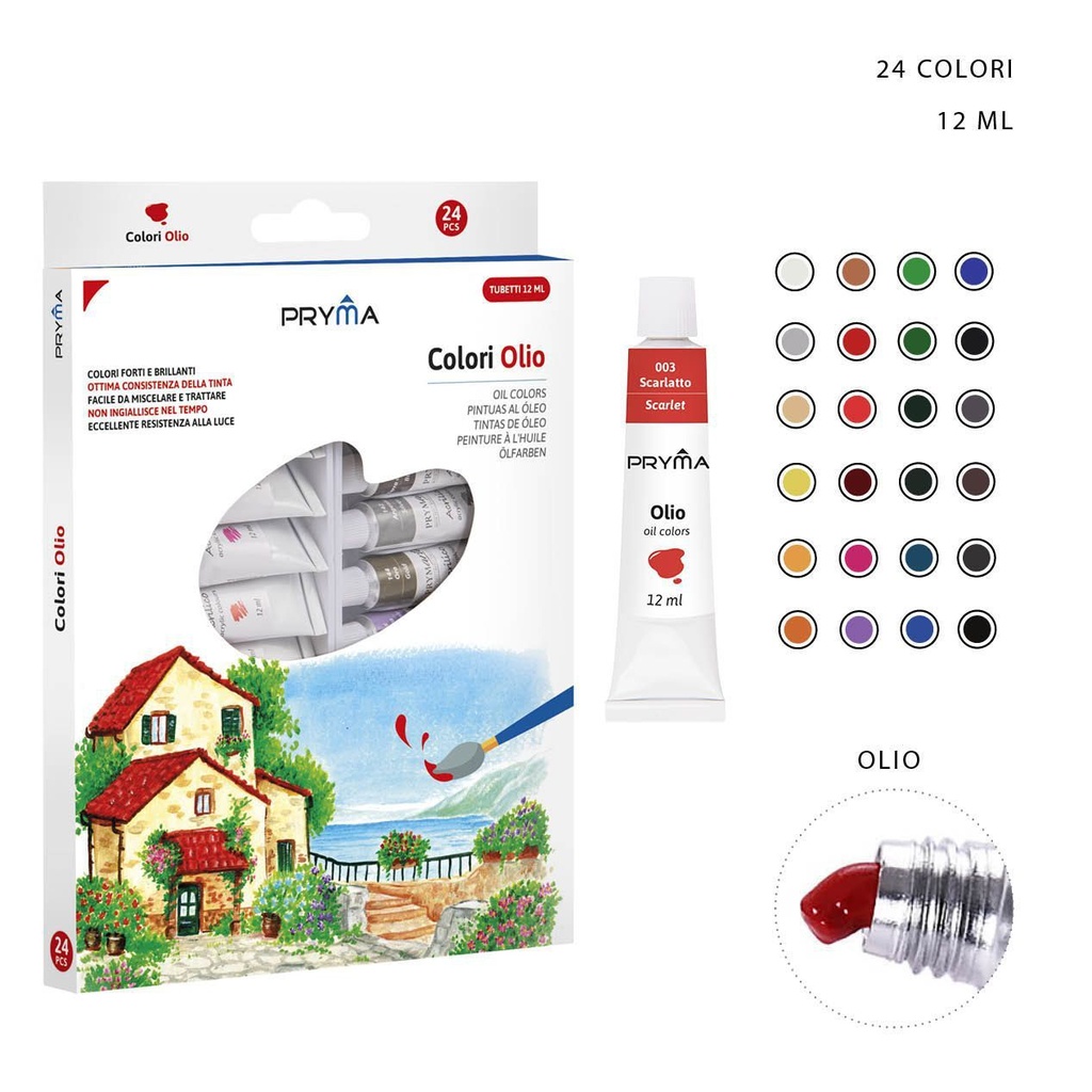 Set de pintura al óleo 12ml 24 piezas